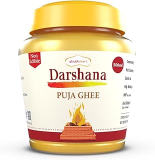 Shubhkart Darshana Puja Ghee - 500 ML for Daily Puja, Festivals| Puja Deepam Oil (Ghee for Pooja) Puja Ghee for Diya or lamp and Wicks or Batti | Rich in Aroma | Non-Edible