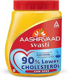 Aashirvaad Svasti 90% Lower Cholesterol Ghee | Cow Ghee with Rich Aroma | Helps Manage Cholesterol - 500ml